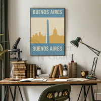 Buenos Aires Iconic Landmarks Retro Travel Poster PosterGoat