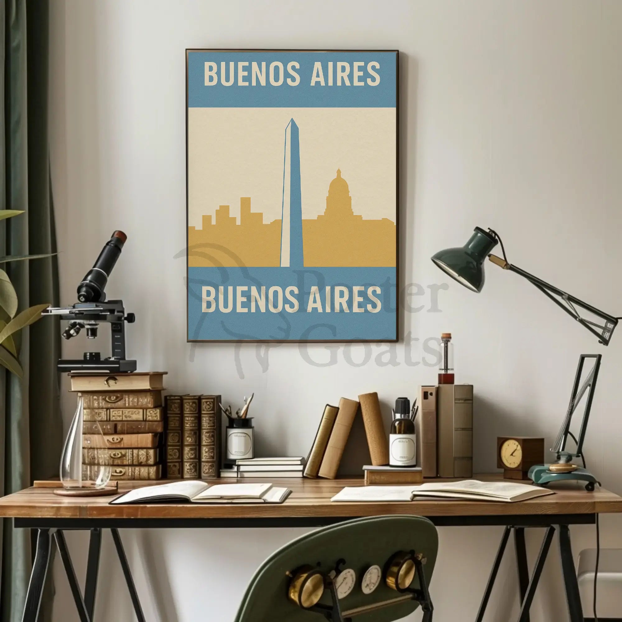 Buenos Aires Iconic Landmarks Retro Travel Poster PosterGoat