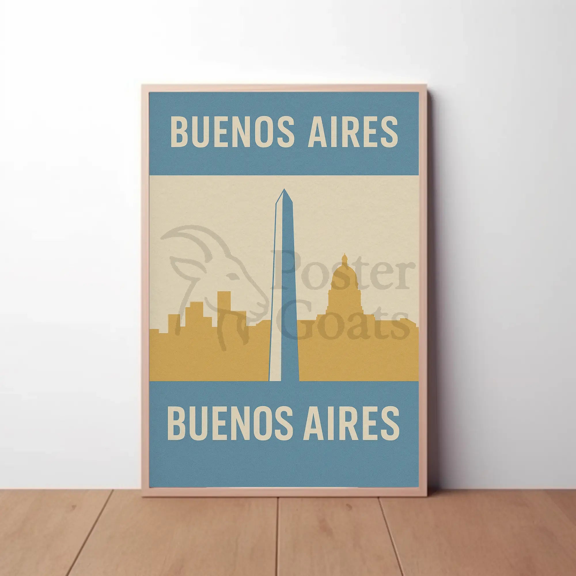 Buenos Aires Iconic Landmarks Retro Travel Poster PosterGoat