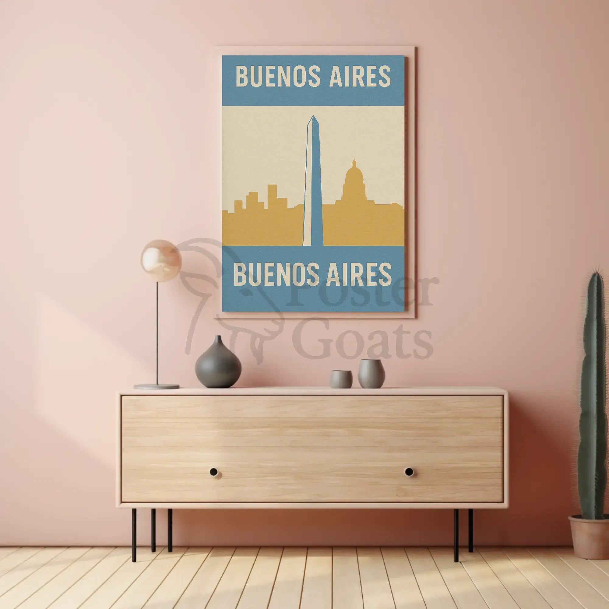 Buenos Aires Iconic Landmarks Retro Travel Poster PosterGoat