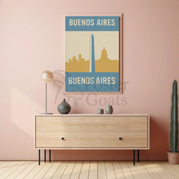 Buenos Aires Iconic Landmarks Retro Travel Poster PosterGoat