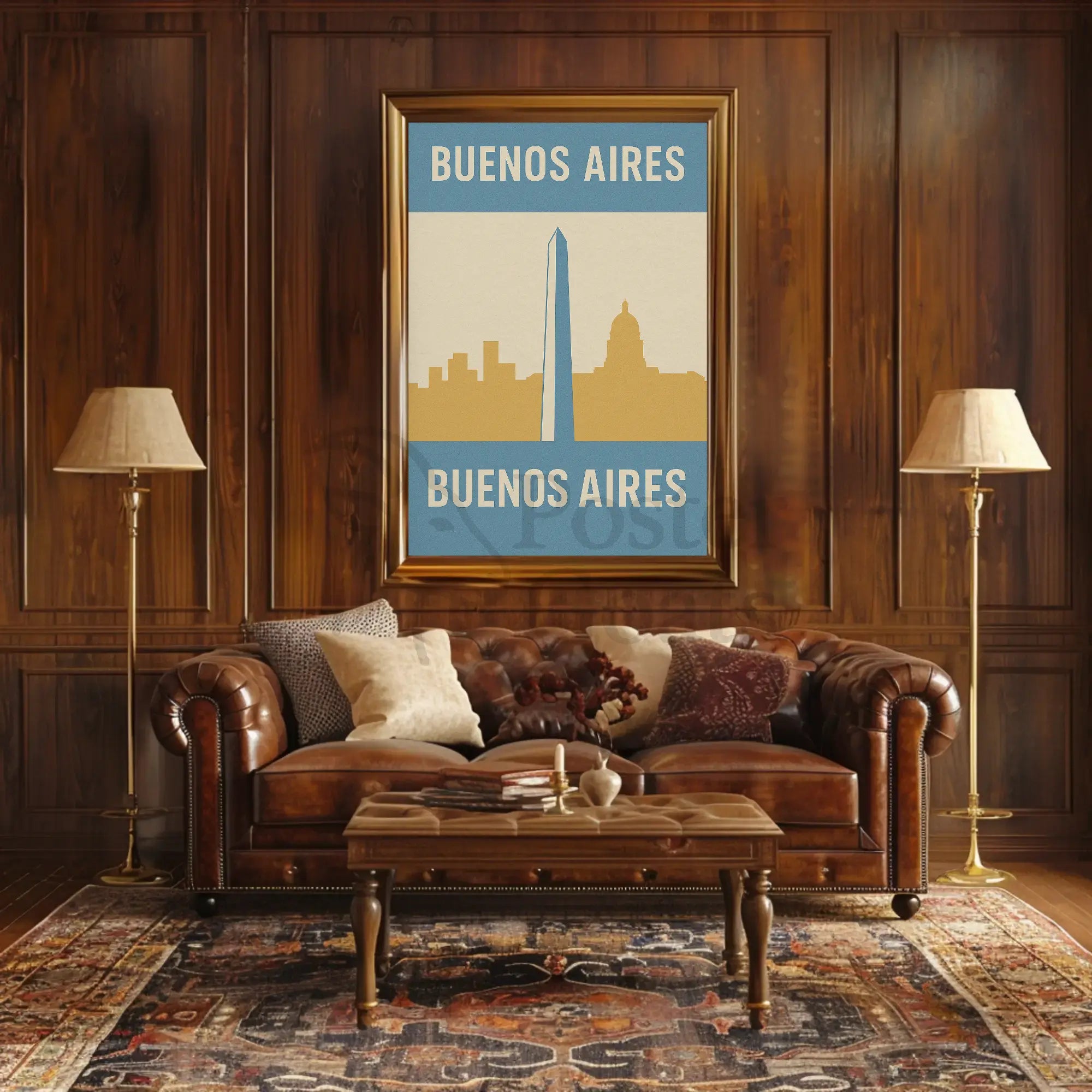 Buenos Aires Iconic Landmarks Retro Travel Poster PosterGoat
