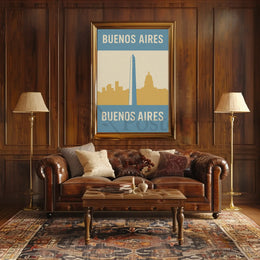 Buenos Aires Iconic Landmarks Retro Travel Poster PosterGoat