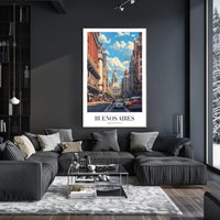Buenos Aires Mid-Century Urban Scene Travel Poster PosterGoat