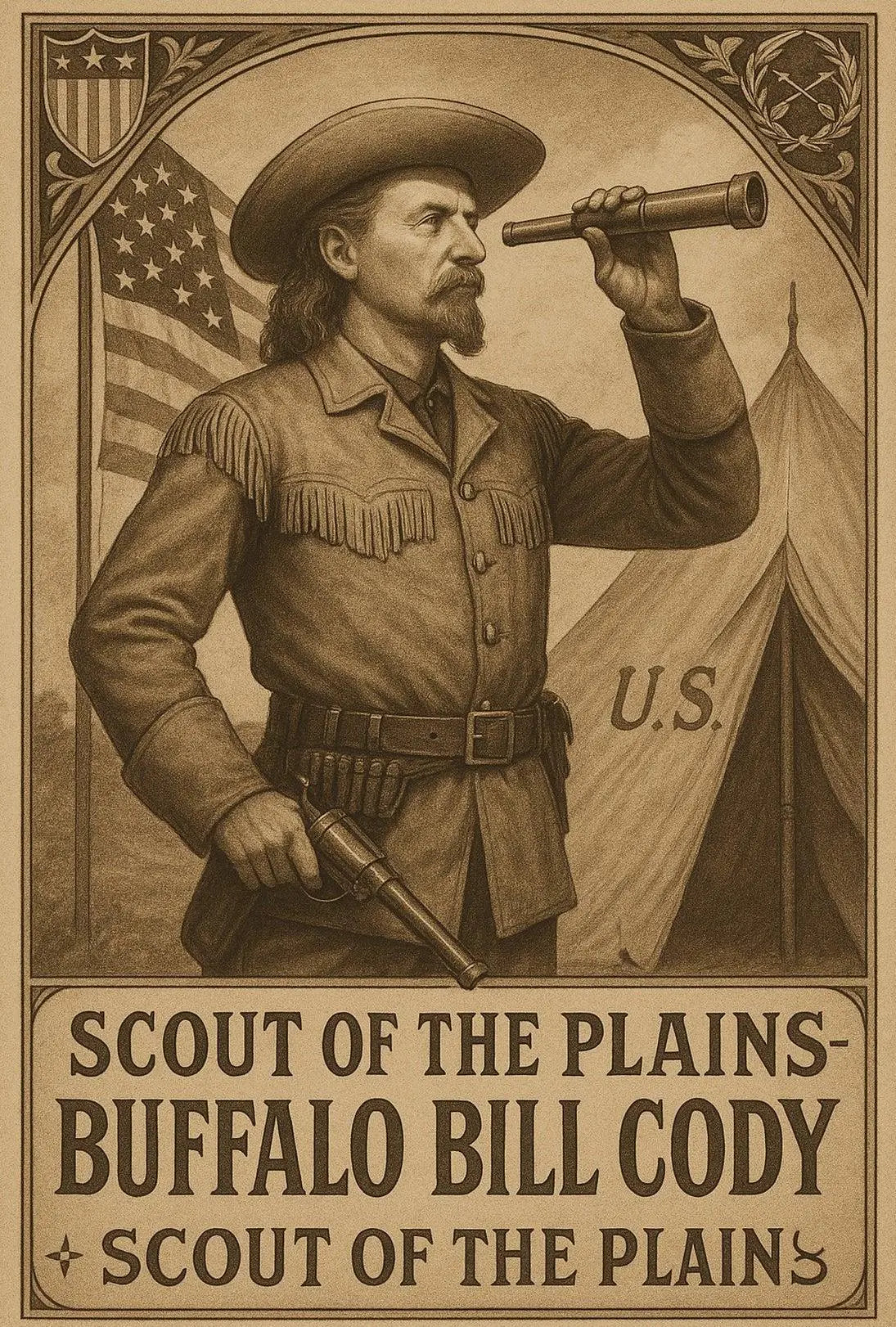 Buffalo Bill Cody Vintage Historical Heritage Poster Print PosterGoat