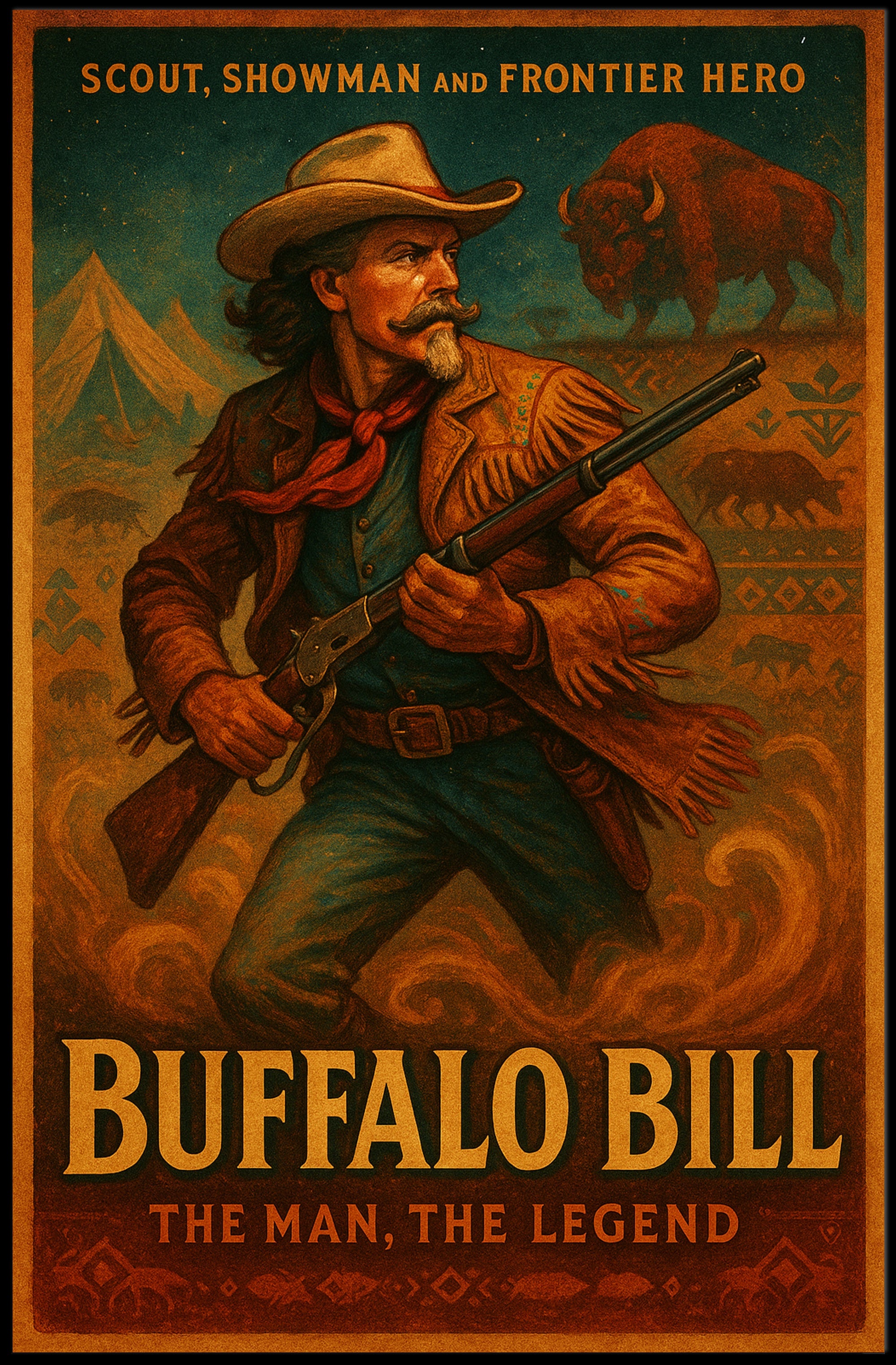 Buffalo Bill The Man, The Legend Poster PosterGoat
