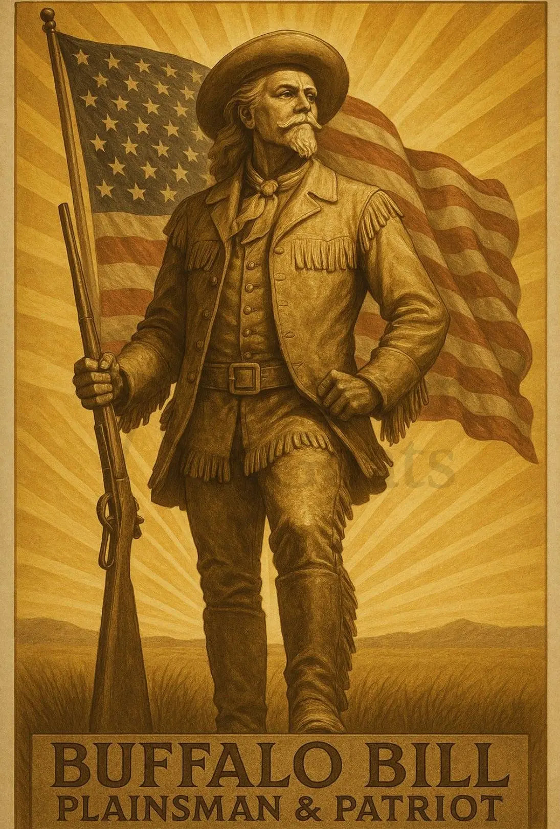 Buffalo Bill Vintage Western Heritage Poster Print PosterGoat