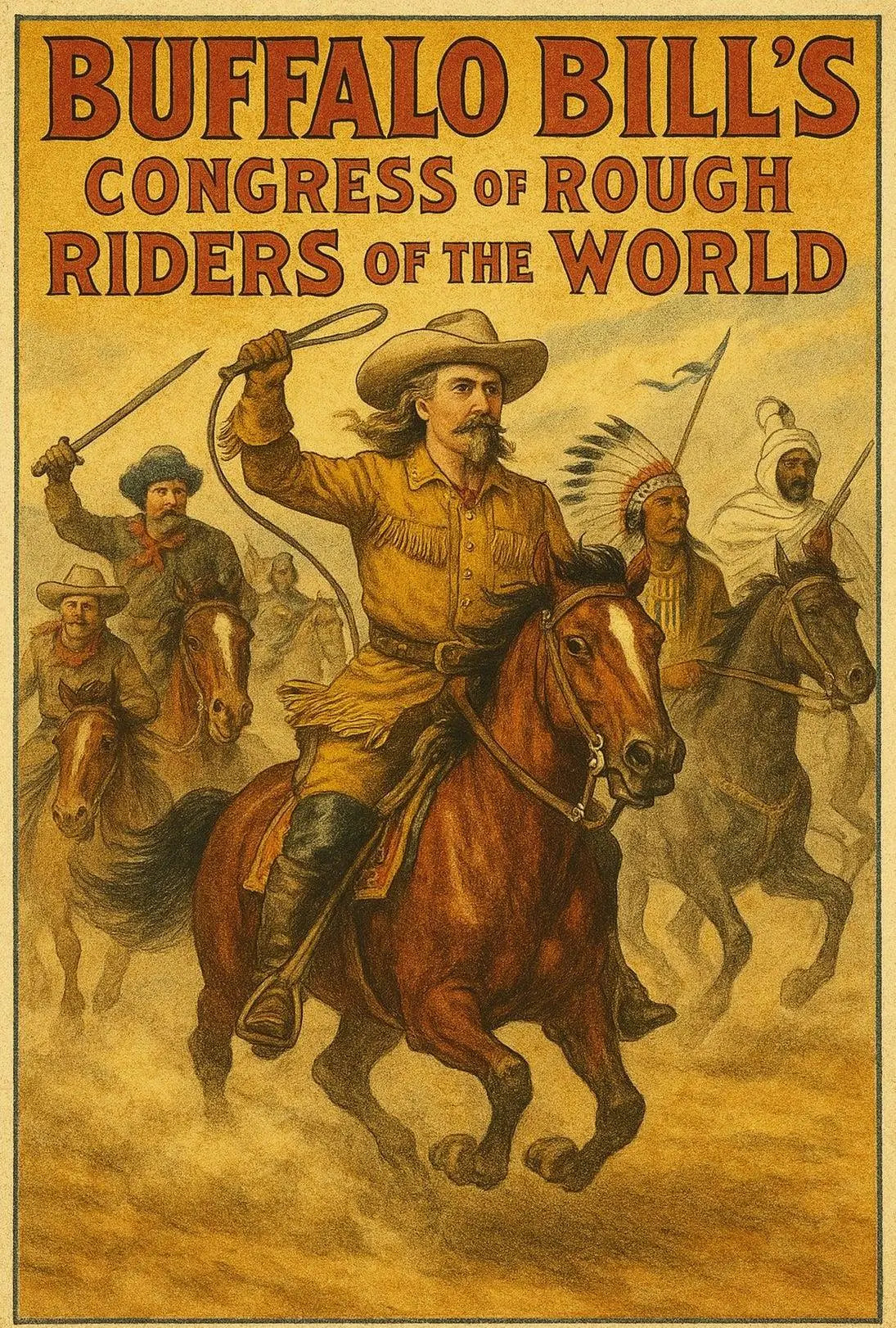 Buffalo Bill Wild West Adventure Vintage Poster Wall Art PosterGoat