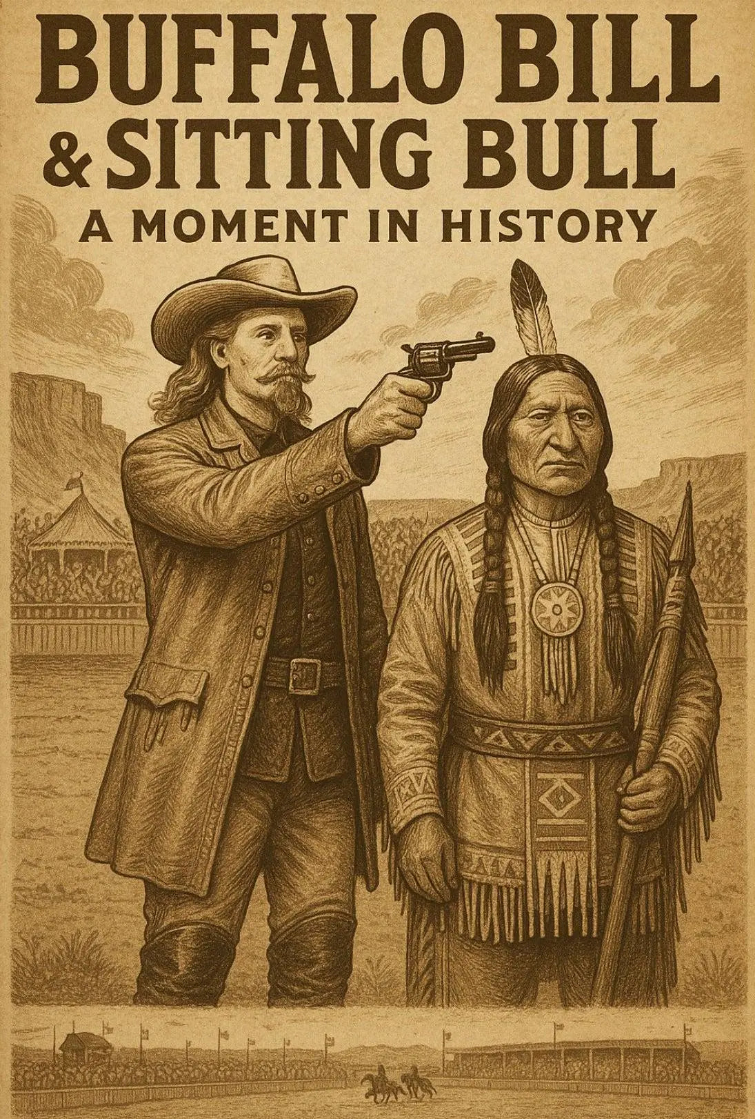 Buffalo Bill and Sitting Bull Historical Poster Print PosterGoat