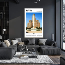 Buffalo City Hall Art Deco Travel Poster PosterGoat