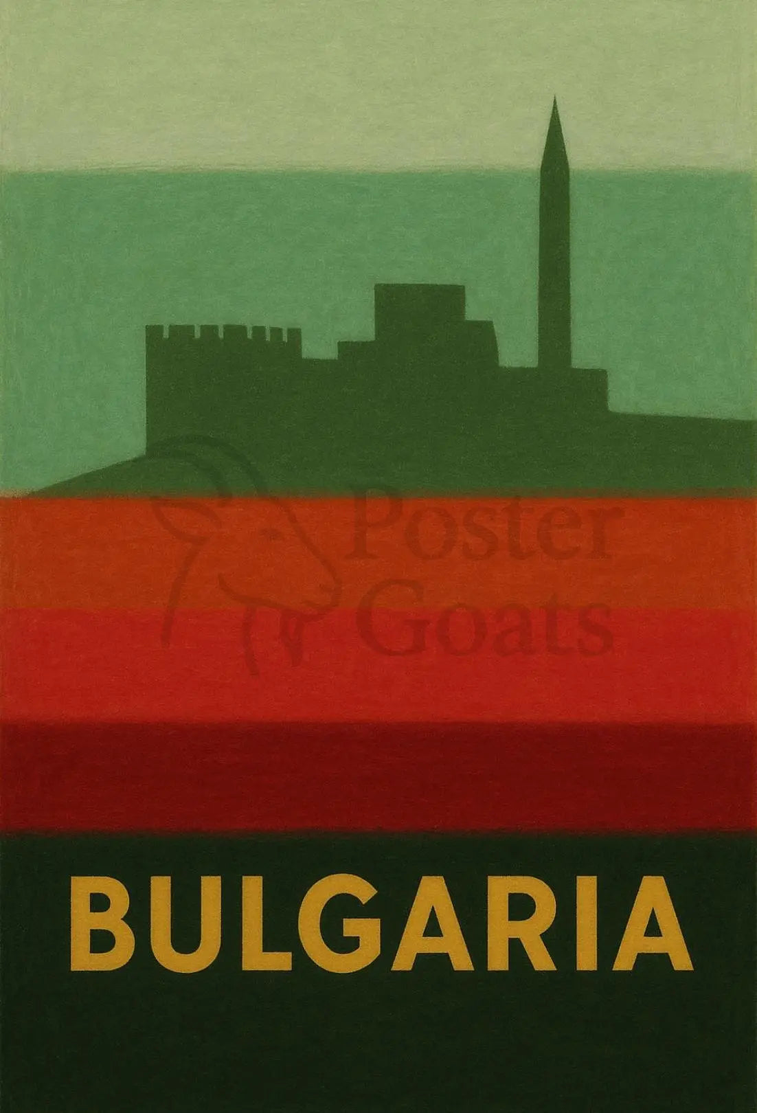 Bulgaria Fortress Heritage Vintage Travel Poster PosterGoat