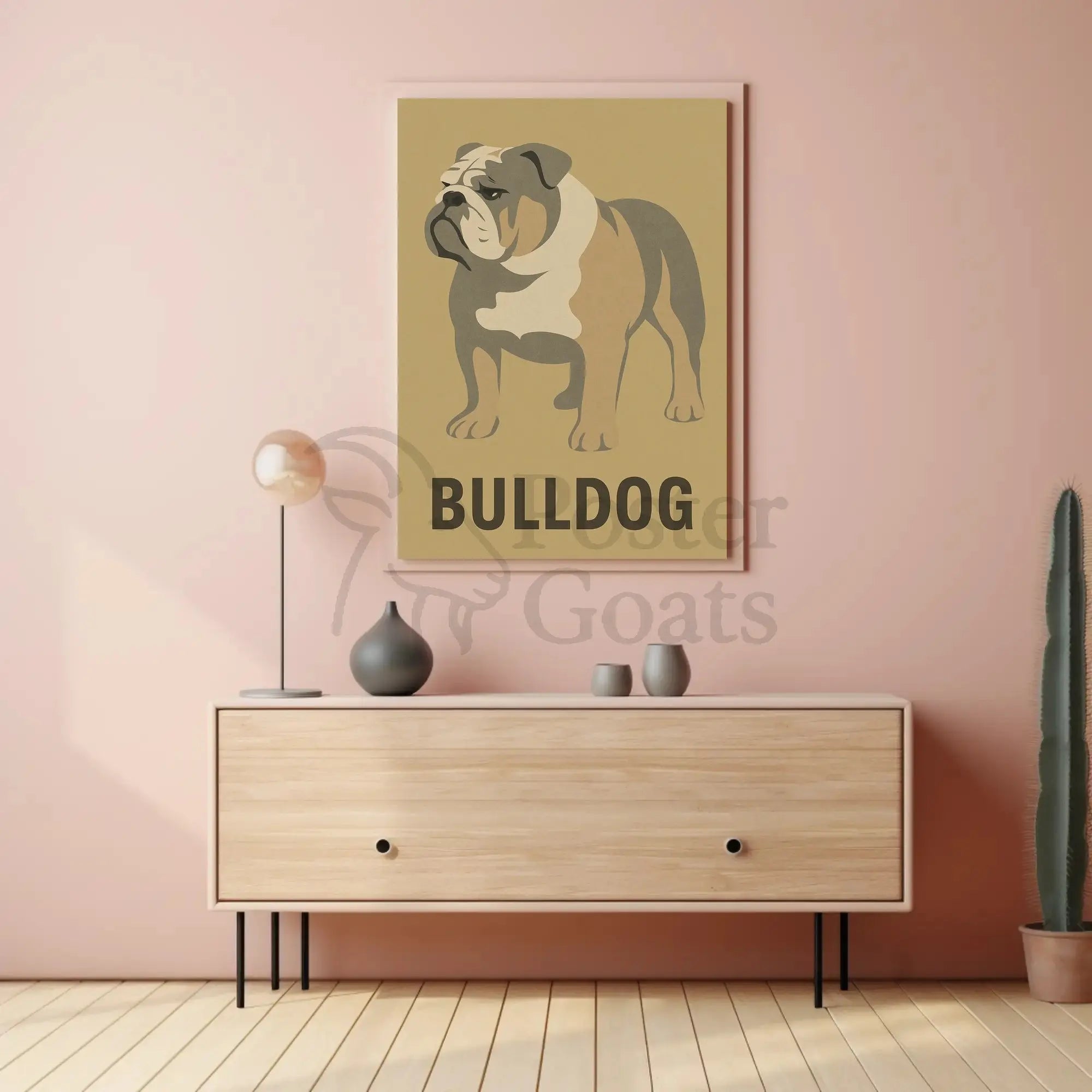 Bulldog Minimalist Art for Dog Breed Poster PosterGoat