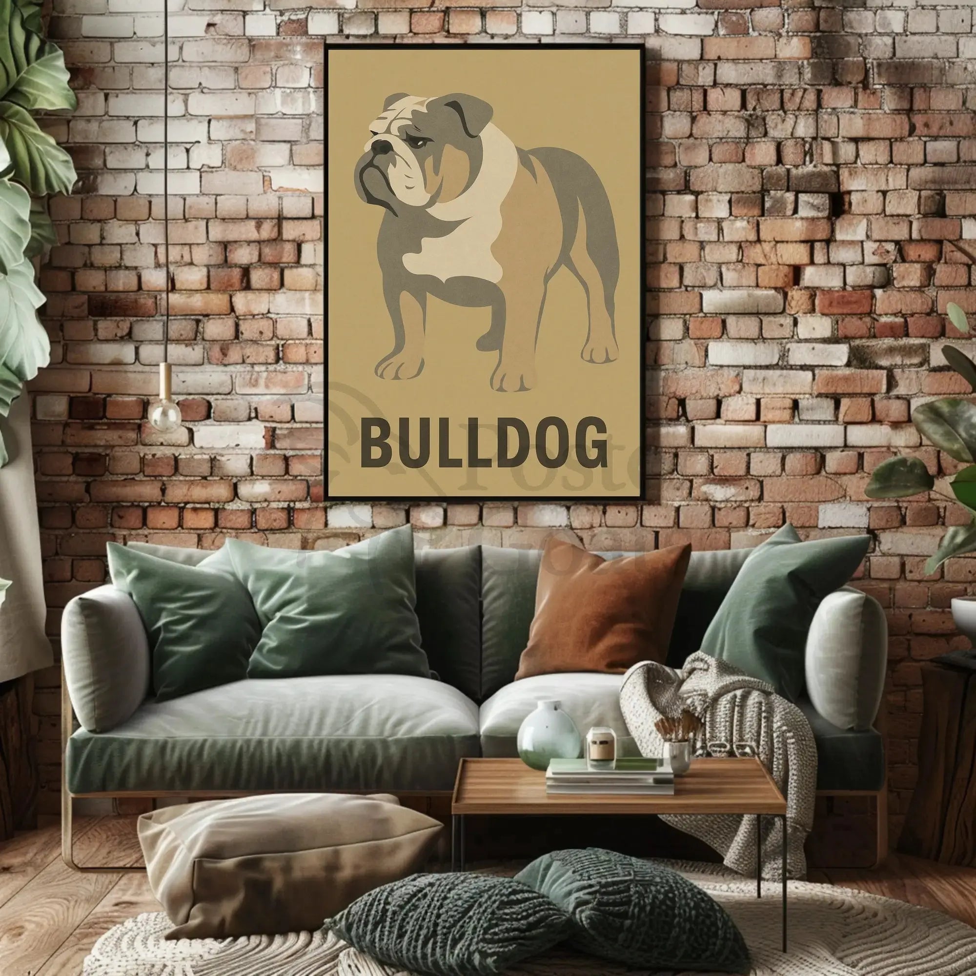 Bulldog Minimalist Art for Dog Breed Poster PosterGoat