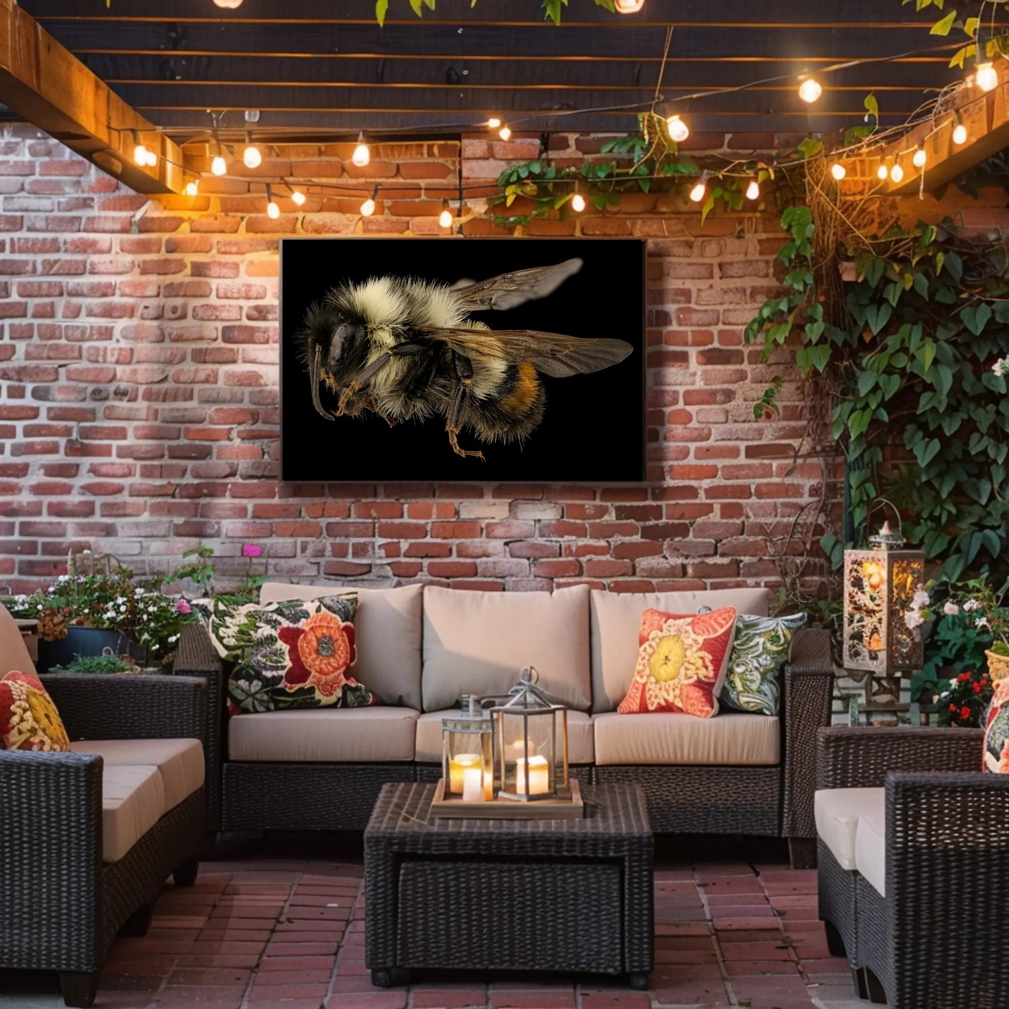 Bumblebee Close-Up Detail Captivates Animal Poster PosterGoat