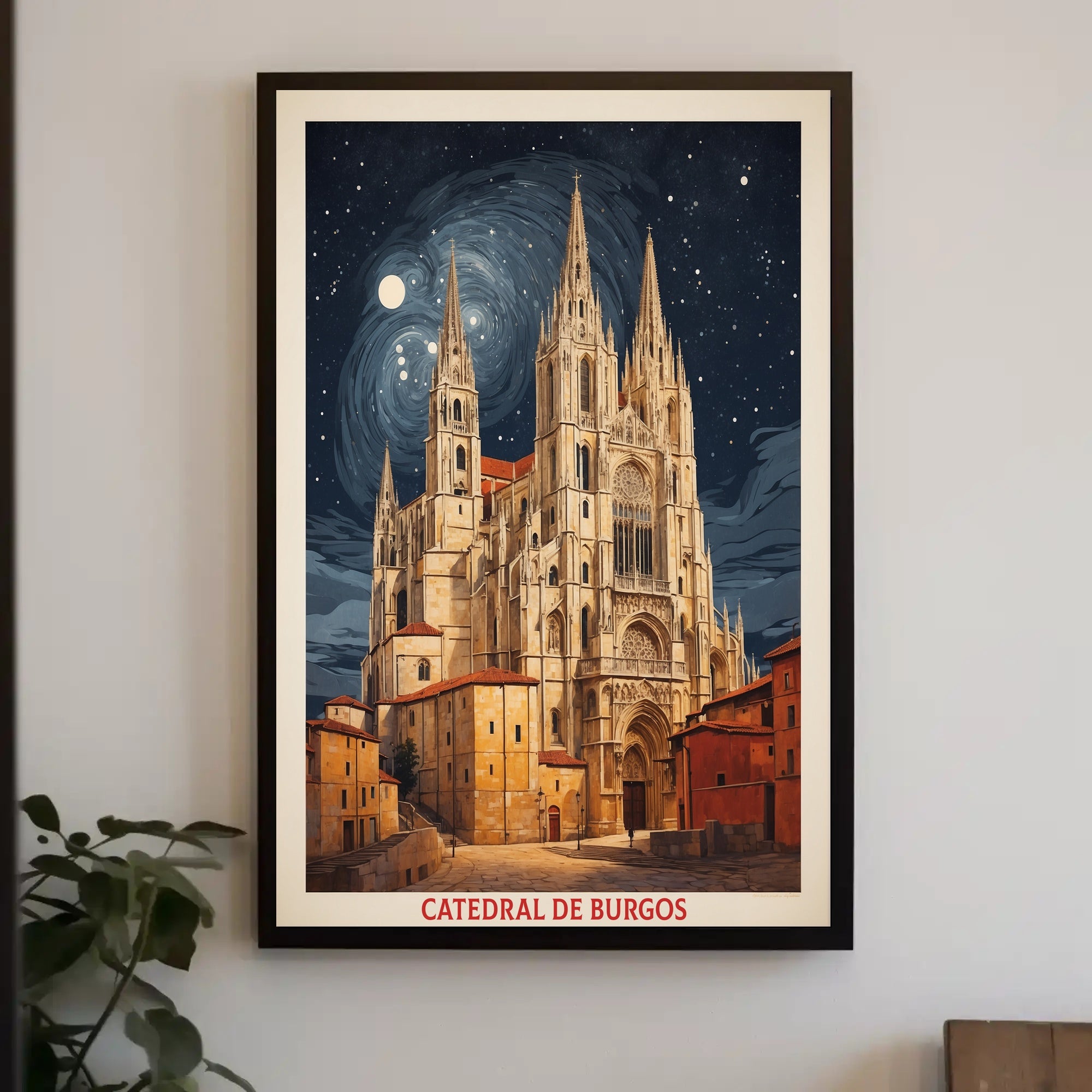 Burgos Cathedral Under Starry Night Poster PosterGoat