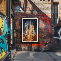Burgos Cathedral Under Starry Night Poster PosterGoat