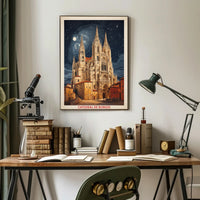 Burgos Cathedral Under Starry Night Poster PosterGoat