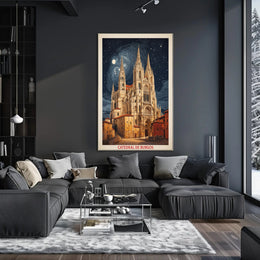 Burgos Cathedral Under Starry Night Poster PosterGoat