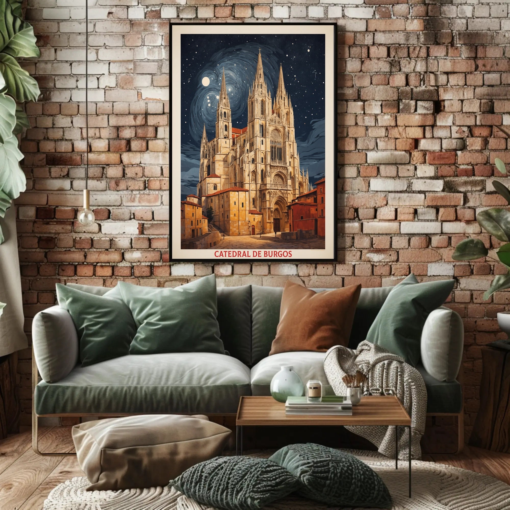 Burgos Cathedral Under Starry Night Poster PosterGoat