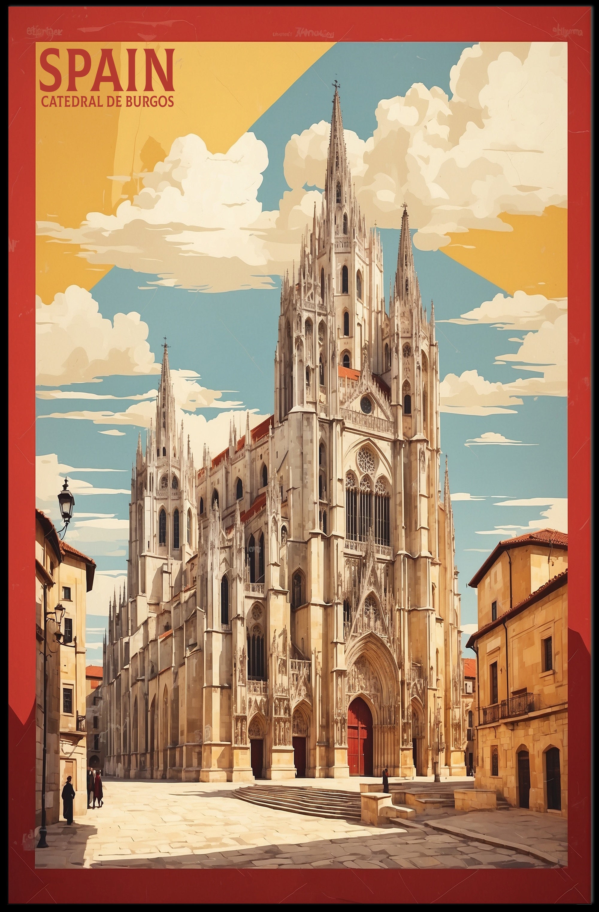 Burgos Cathedral Vintage Poster Art Print PosterGoat