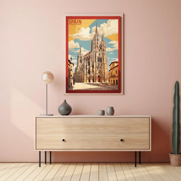 Burgos Cathedral Vintage Poster Art Print PosterGoat