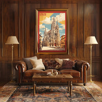Burgos Cathedral Vintage Poster Art Print PosterGoat