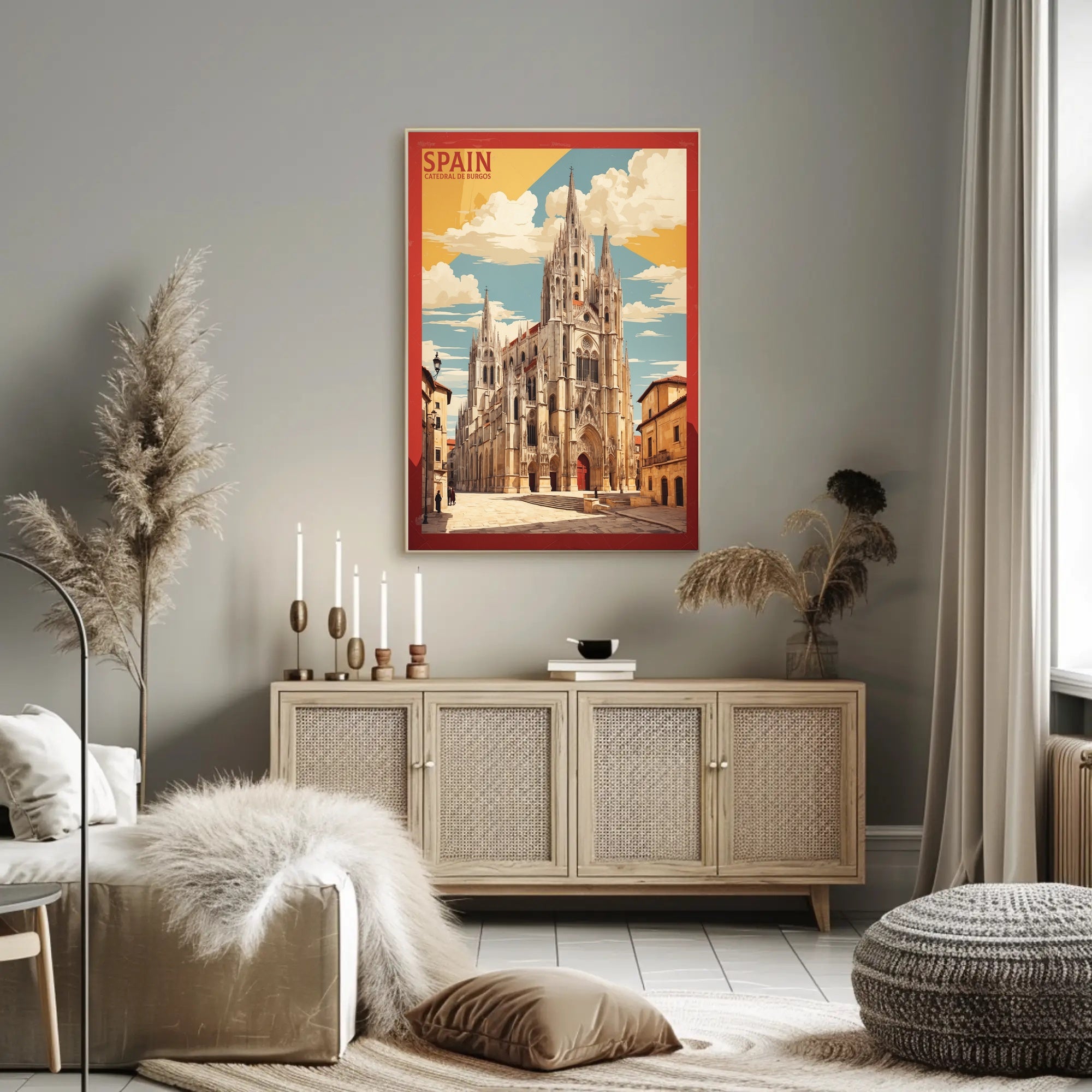Burgos Cathedral Vintage Poster Art Print PosterGoat