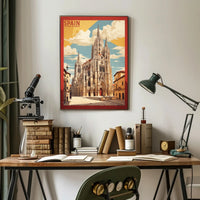 Burgos Cathedral Vintage Poster Art Print PosterGoat