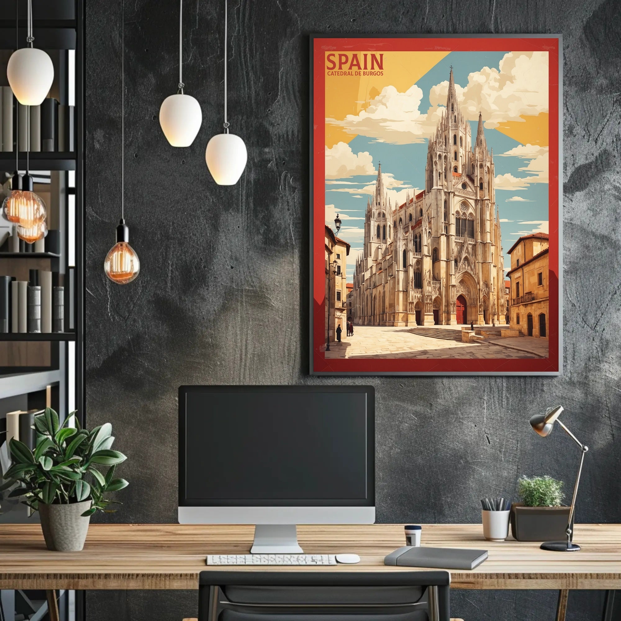 Burgos Cathedral Vintage Poster Art Print PosterGoat