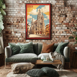 Burgos Cathedral Vintage Poster Art Print PosterGoat