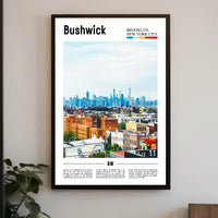 Bushwick Skyline Art Print Modern Cityscape Travel Poster PosterGoat
