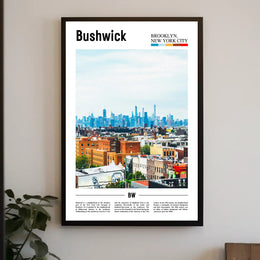 Bushwick Skyline Art Print Modern Cityscape Travel Poster PosterGoat