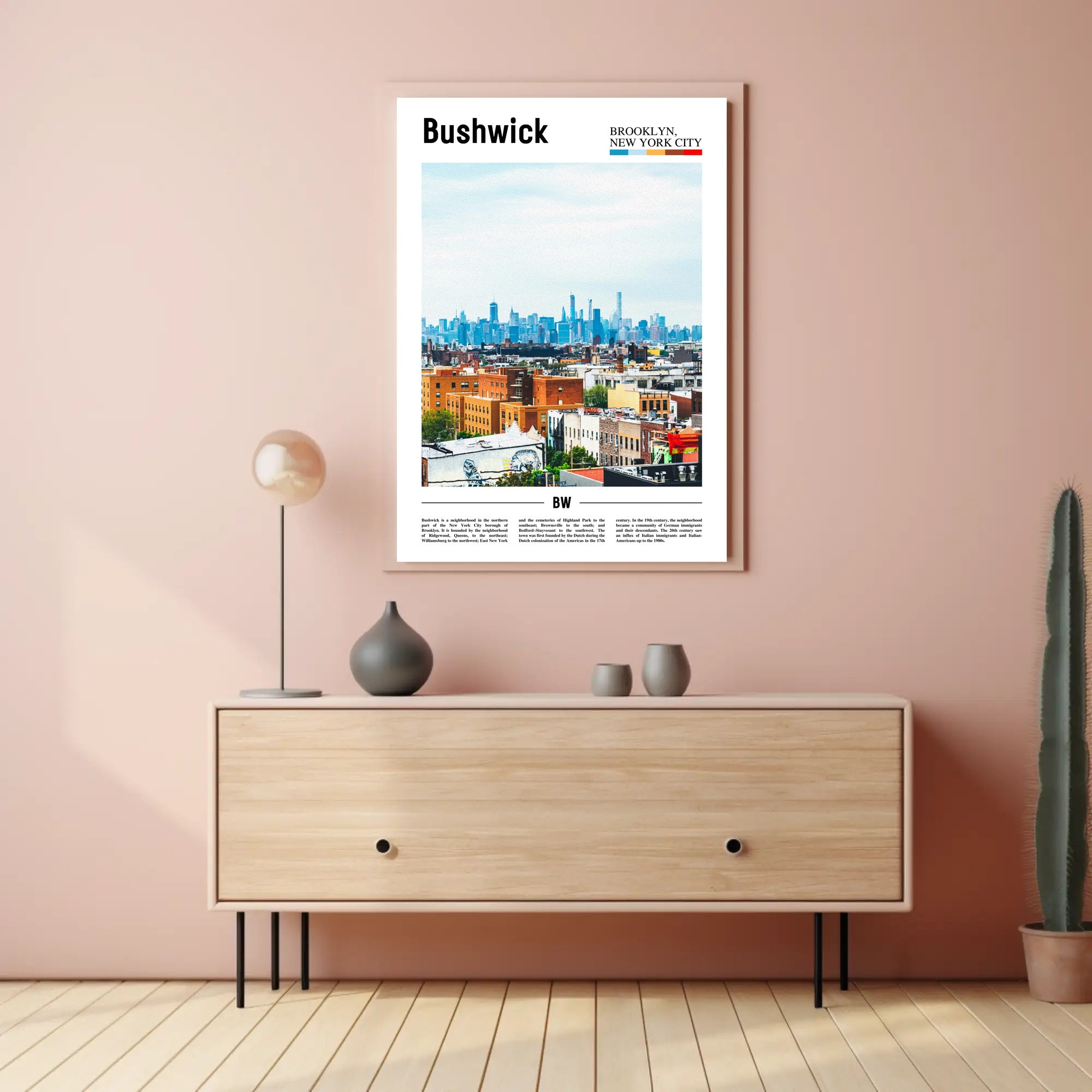 Bushwick Skyline Art Print Modern Cityscape Travel Poster PosterGoat