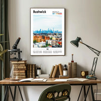 Bushwick Skyline Art Print Modern Cityscape Travel Poster PosterGoat