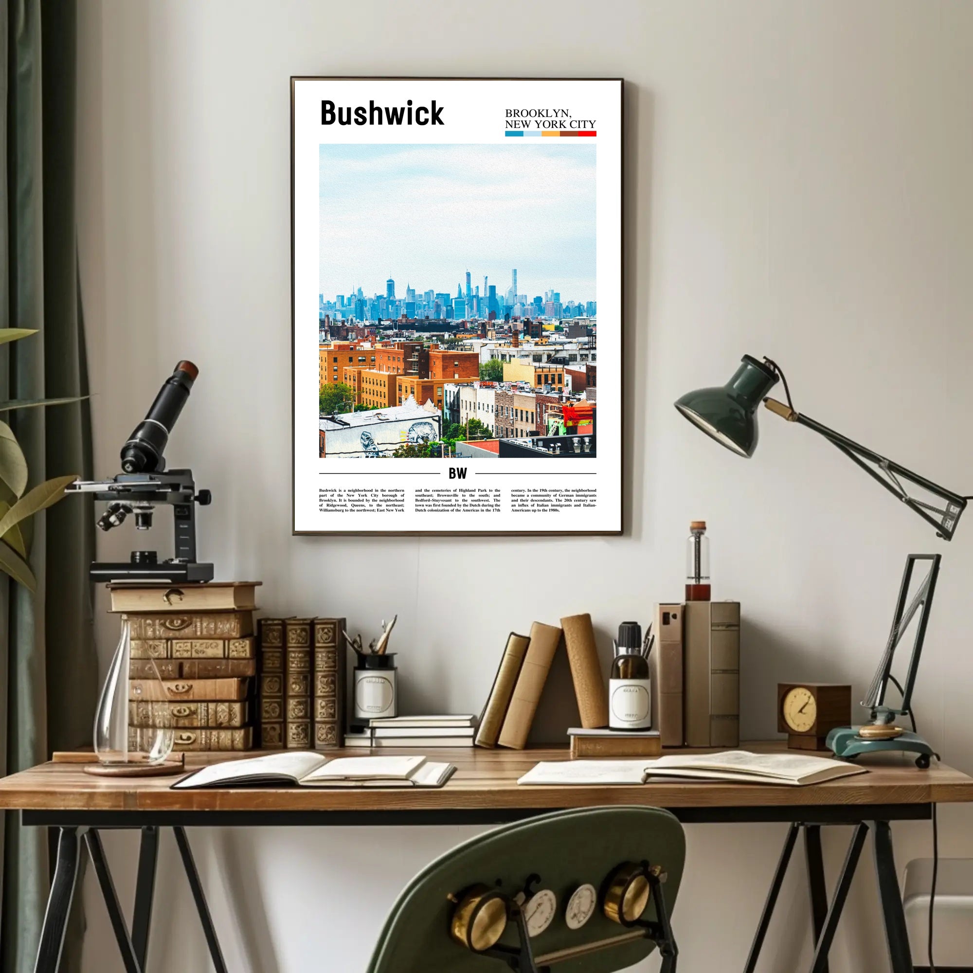 Bushwick Skyline Art Print Modern Cityscape Travel Poster PosterGoat