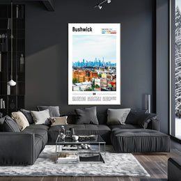 Bushwick Skyline Art Print Modern Cityscape Travel Poster PosterGoat