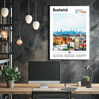 Bushwick Skyline Art Print Modern Cityscape Travel Poster PosterGoat