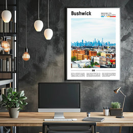 Bushwick Skyline Art Print Modern Cityscape Travel Poster PosterGoat