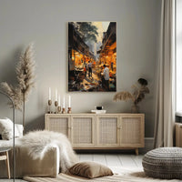 Bustling Urban Market Scene in South Asia Cultural Poster PosterGoat