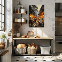 Bustling Urban Market Scene in South Asia Cultural Poster PosterGoat