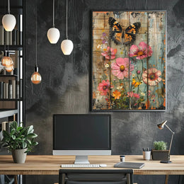 Butterfly Garden Dreamscape Artistic Poster PosterGoat