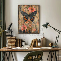 Butterfly Serenity Rustic Design Artistic Poster PosterGoat