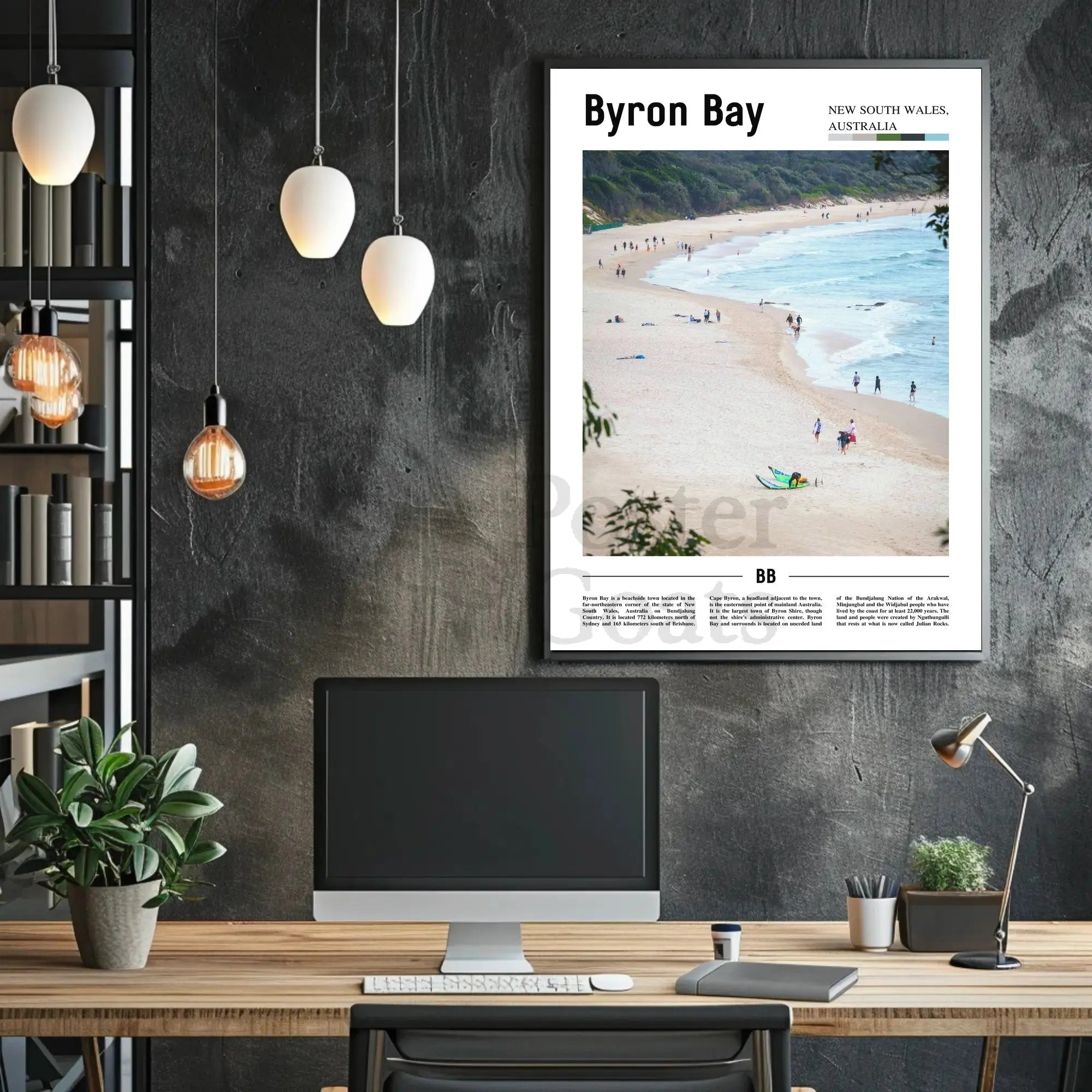 Byron Bay Coastal Splendor Travel Poster PosterGoat