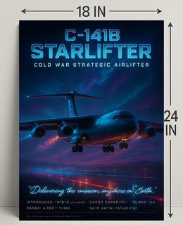 C-141B Starlifter Cold War Airlifter Poster PosterGoat