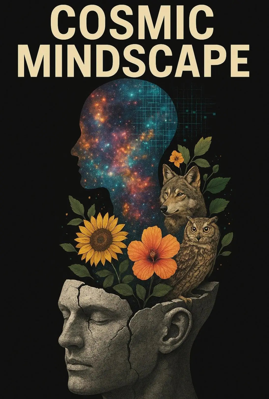 COSMIC MINDSCAPE: Surrealist Collage Art Prints Poster PosterGoat