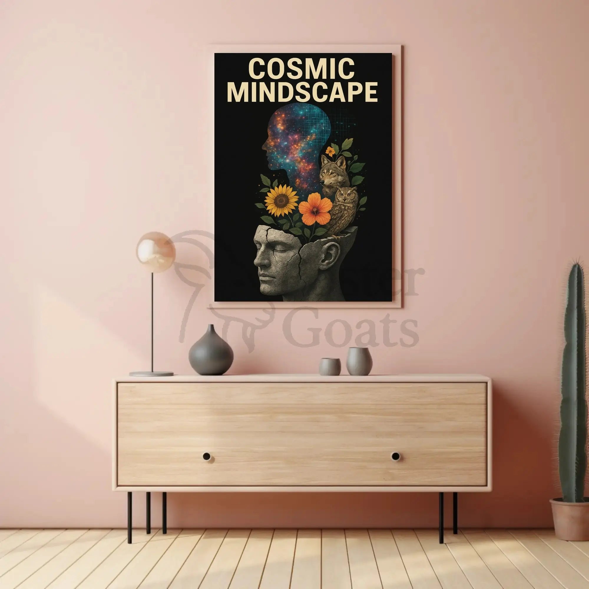 COSMIC MINDSCAPE: Surrealist Collage Art Prints Poster PosterGoat