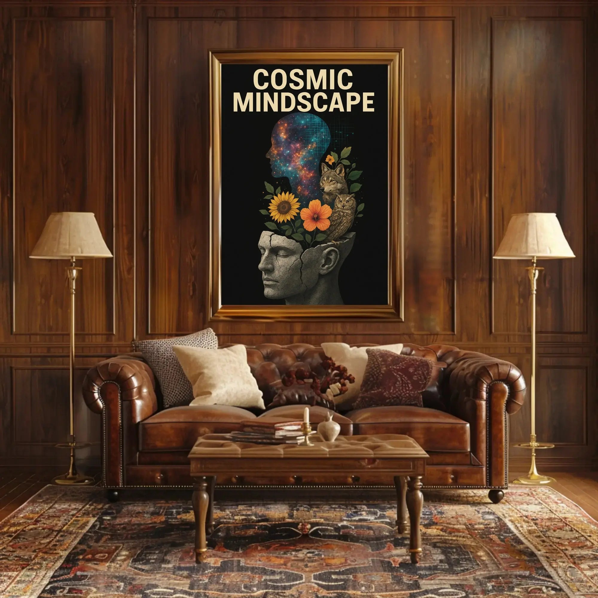COSMIC MINDSCAPE: Surrealist Collage Art Prints Poster PosterGoat