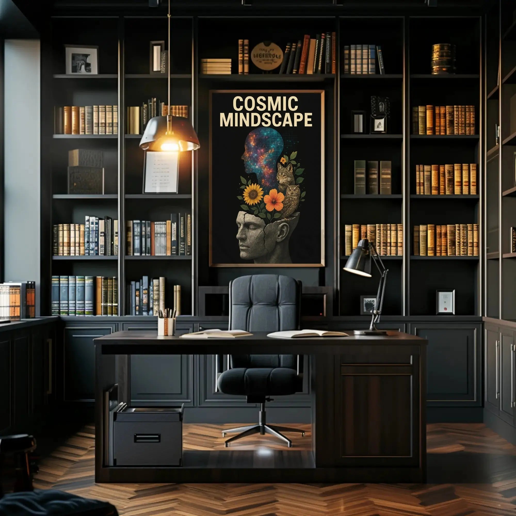 COSMIC MINDSCAPE: Surrealist Collage Art Prints Poster PosterGoat