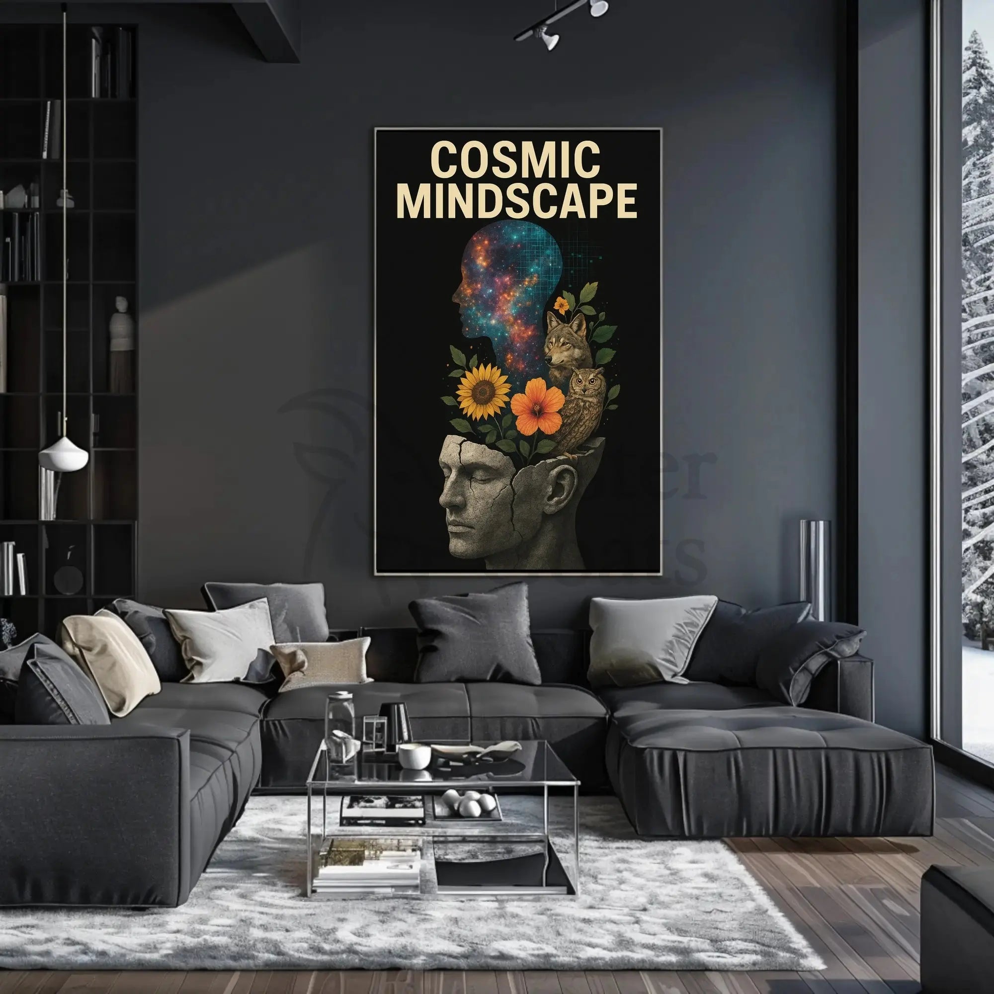 COSMIC MINDSCAPE: Surrealist Collage Art Prints Poster PosterGoat