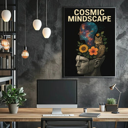 COSMIC MINDSCAPE: Surrealist Collage Art Prints Poster PosterGoat